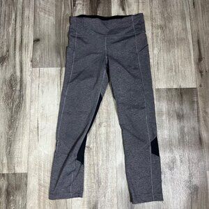 Lululemon Athletic Pace Rival MR Cropped Yoga Pants Heathered Black Size 4